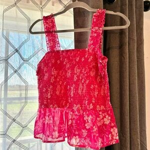 Hot Pink floral tank